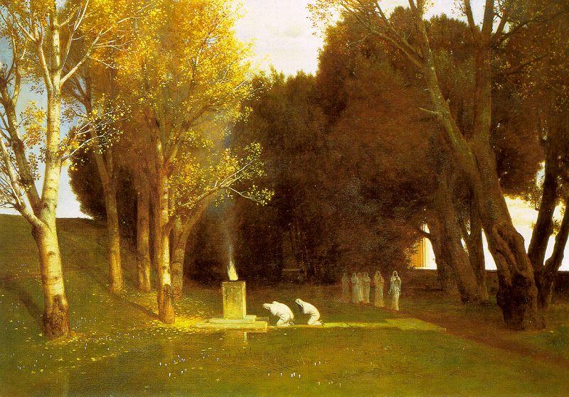 Arnold Bocklin The Sacred Wood oil painting image